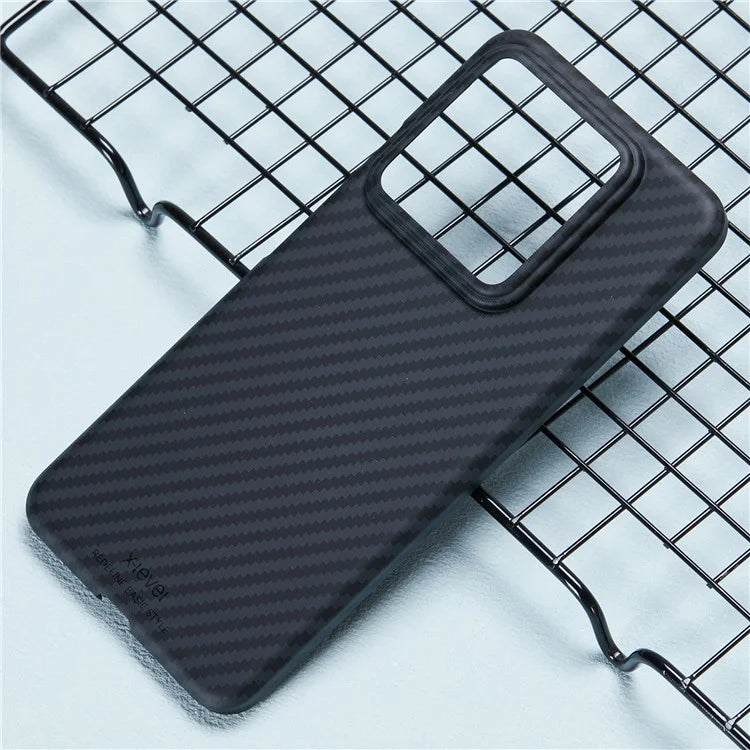 X-LEVEL For Xiaomi 14 Case Hard PC Light Protective Cover Carbon Fiber Texture