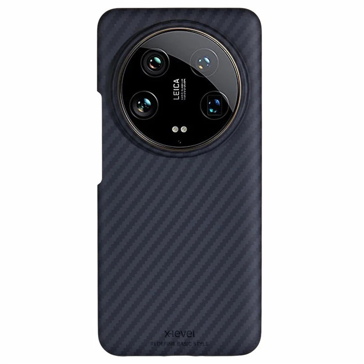 X-LEVEL For Xiaomi 14 Ultra Case Thin Hard PC Carbon Fiber Texture Protective Cover