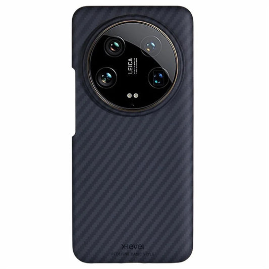 X-LEVEL For Xiaomi 14 Ultra Case Thin Hard PC Carbon Fiber Texture Protective Cover