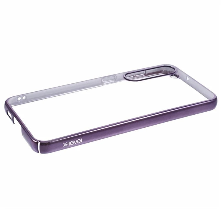 X-LEVEL For Samsung Galaxy S23 Case Hard PC Transparent Protective Cover Electroplating Frame