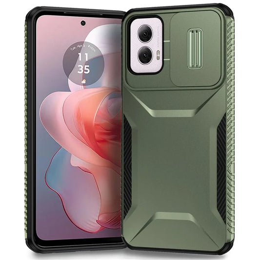 For Motorola Moto G Power (2024) Case Slide Lens Window TPU+PC Phone Cover Anti-Fall Protection
