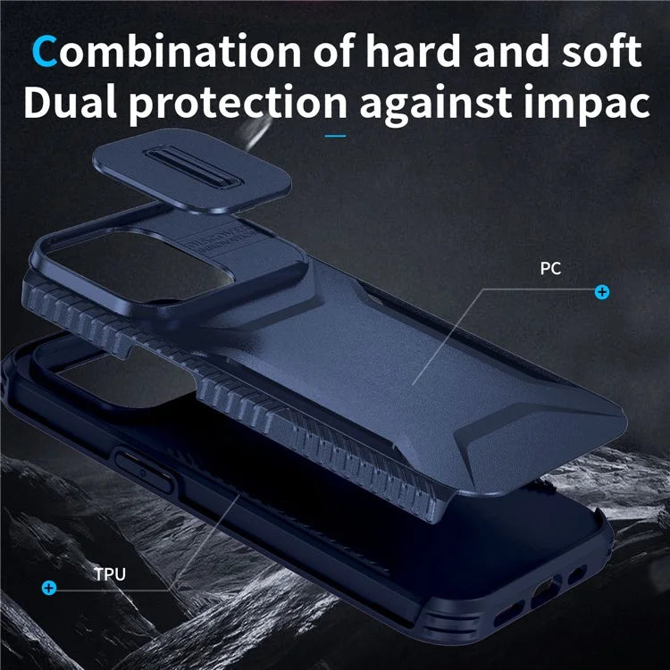 For iPhone 14 Pro Max Case Shockproof TPU+PC Camera Protection Phone Cover