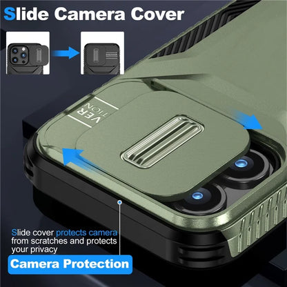 For iPhone 15 Pro Max Case Slide Camera Protection TPU+PC Non-Slip Protective Cover