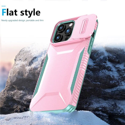 For iPhone 15 Pro Max Case Slide Camera Protection TPU+PC Non-Slip Protective Cover