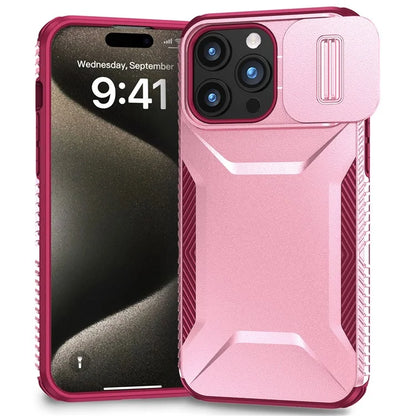 For iPhone 15 Pro Max Case Slide Camera Protection TPU+PC Non-Slip Protective Cover