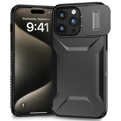 For iPhone 15 Pro Max Case Slide Camera Protection TPU+PC Non-Slip Protective Cover