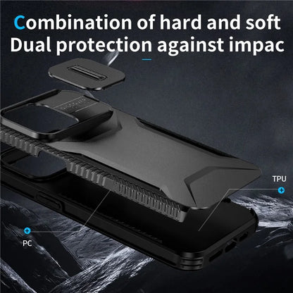 For iPhone 15 Pro Max Case Slide Camera Protection TPU+PC Non-Slip Protective Cover