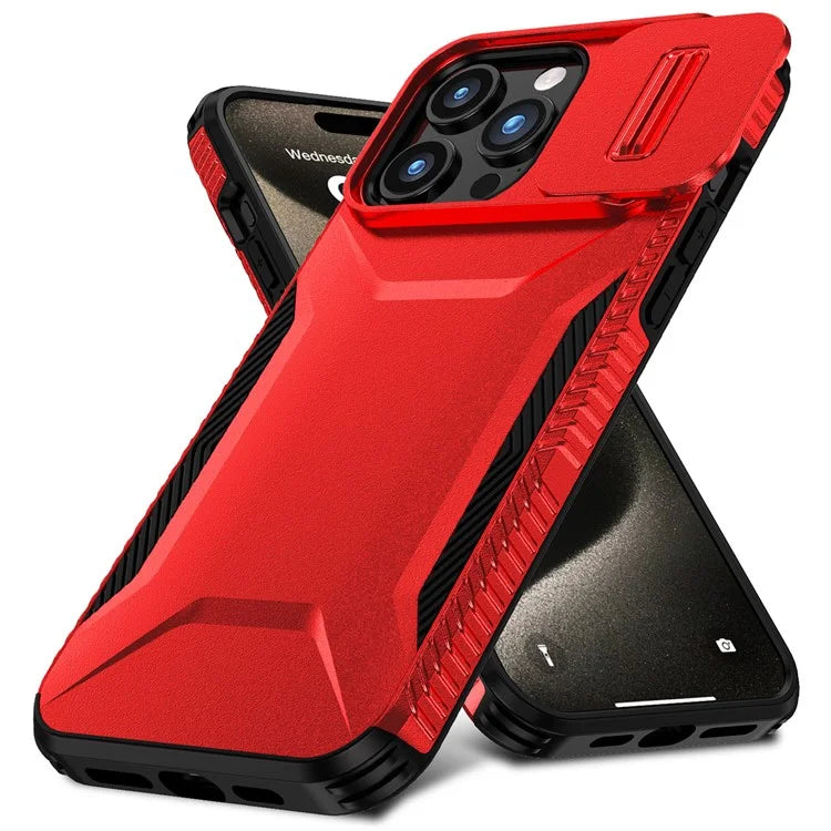 For iPhone 15 Pro Max Case Slide Camera Protection TPU+PC Non-Slip Protective Cover