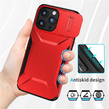 For iPhone 15 Pro Max Case Slide Camera Protection TPU+PC Non-Slip Protective Cover