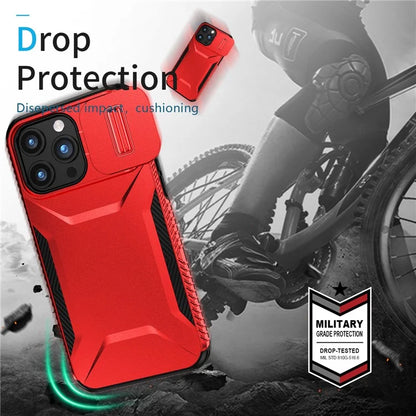 For iPhone 15 Pro Max Case Slide Camera Protection TPU+PC Non-Slip Protective Cover