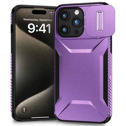 For iPhone 15 Pro Max Case Slide Camera Protection TPU+PC Non-Slip Protective Cover