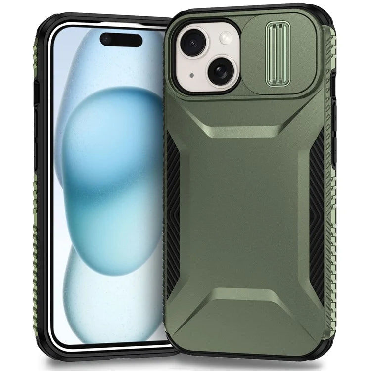 For iPhone 14 Plus / 15 Plus Case Camshield TPU+PC Phone Cover Shockproof Dustproof