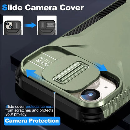 For iPhone 14 Plus / 15 Plus Case Camshield TPU+PC Phone Cover Shockproof Dustproof