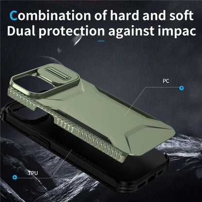 For iPhone 14 Plus / 15 Plus Case Camshield TPU+PC Phone Cover Shockproof Dustproof