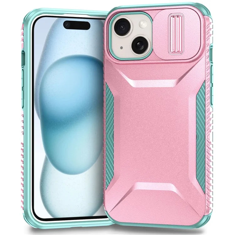 For iPhone 14 Plus / 15 Plus Case Camshield TPU+PC Phone Cover Shockproof Dustproof