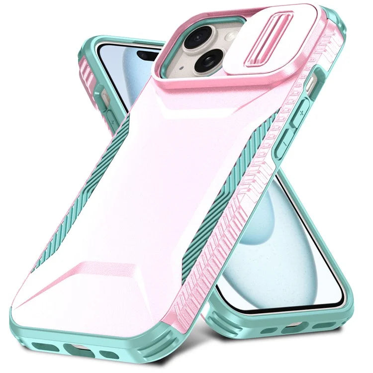 For iPhone 14 Plus / 15 Plus Case Camshield TPU+PC Phone Cover Shockproof Dustproof