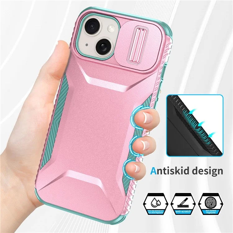For iPhone 14 Plus / 15 Plus Case Camshield TPU+PC Phone Cover Shockproof Dustproof