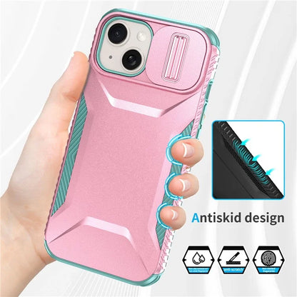 For iPhone 14 Plus / 15 Plus Case Camshield TPU+PC Phone Cover Shockproof Dustproof