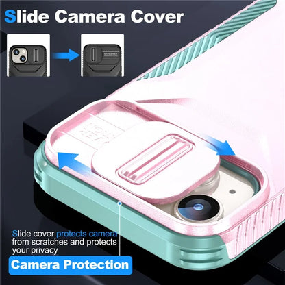 For iPhone 14 Plus / 15 Plus Case Camshield TPU+PC Phone Cover Shockproof Dustproof
