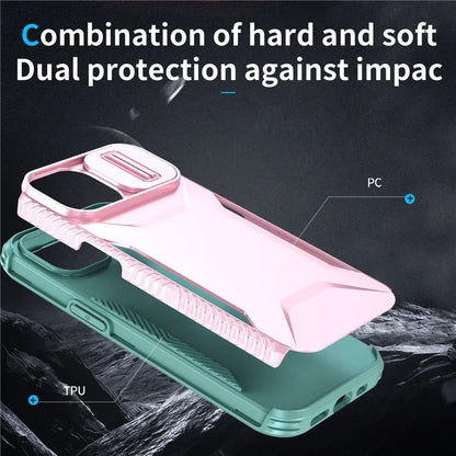 For iPhone 14 Plus / 15 Plus Case Camshield TPU+PC Phone Cover Shockproof Dustproof
