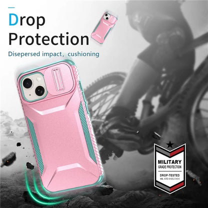 For iPhone 14 Plus / 15 Plus Case Camshield TPU+PC Phone Cover Shockproof Dustproof