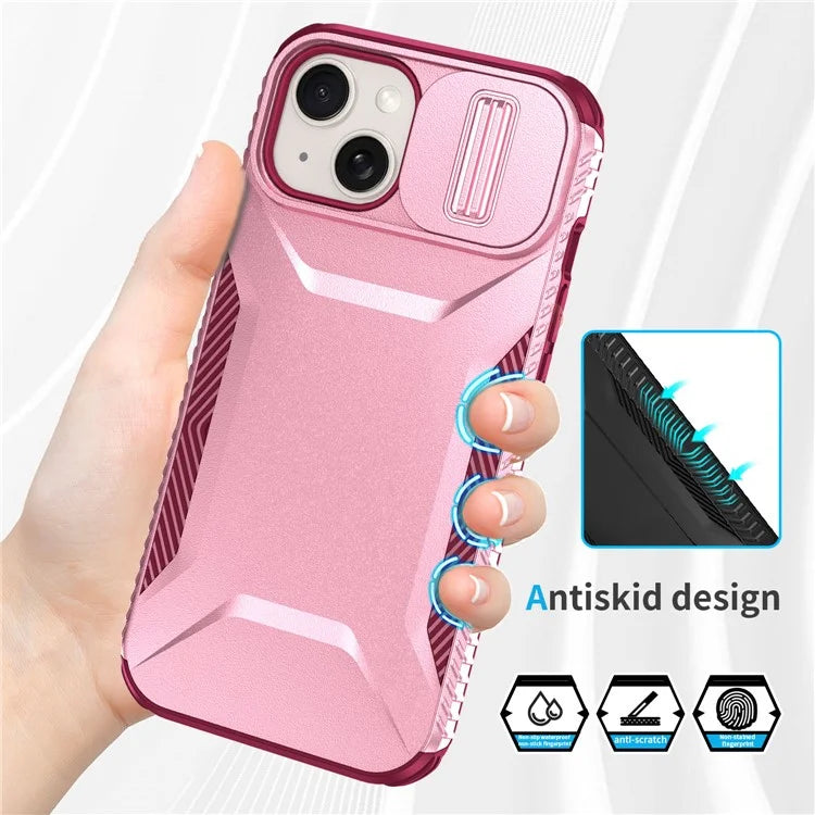 For iPhone 14 Plus / 15 Plus Case Camshield TPU+PC Phone Cover Shockproof Dustproof