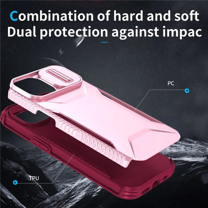 For iPhone 14 Plus / 15 Plus Case Camshield TPU+PC Phone Cover Shockproof Dustproof