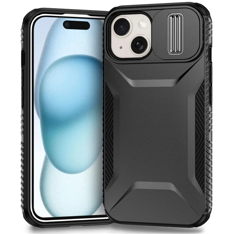 For iPhone 14 Plus / 15 Plus Case Camshield TPU+PC Phone Cover Shockproof Dustproof