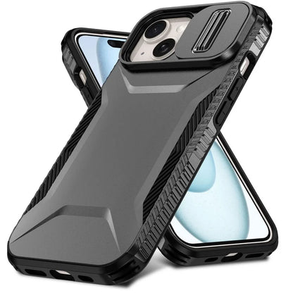 For iPhone 14 Plus / 15 Plus Case Camshield TPU+PC Phone Cover Shockproof Dustproof