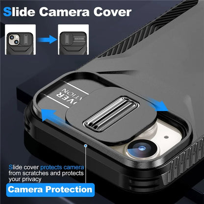 For iPhone 14 Plus / 15 Plus Case Camshield TPU+PC Phone Cover Shockproof Dustproof