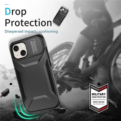 For iPhone 14 Plus / 15 Plus Case Camshield TPU+PC Phone Cover Shockproof Dustproof
