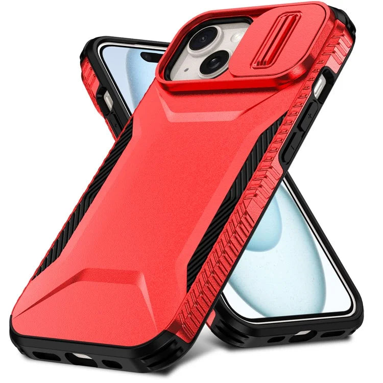 For iPhone 14 Plus / 15 Plus Case Camshield TPU+PC Phone Cover Shockproof Dustproof
