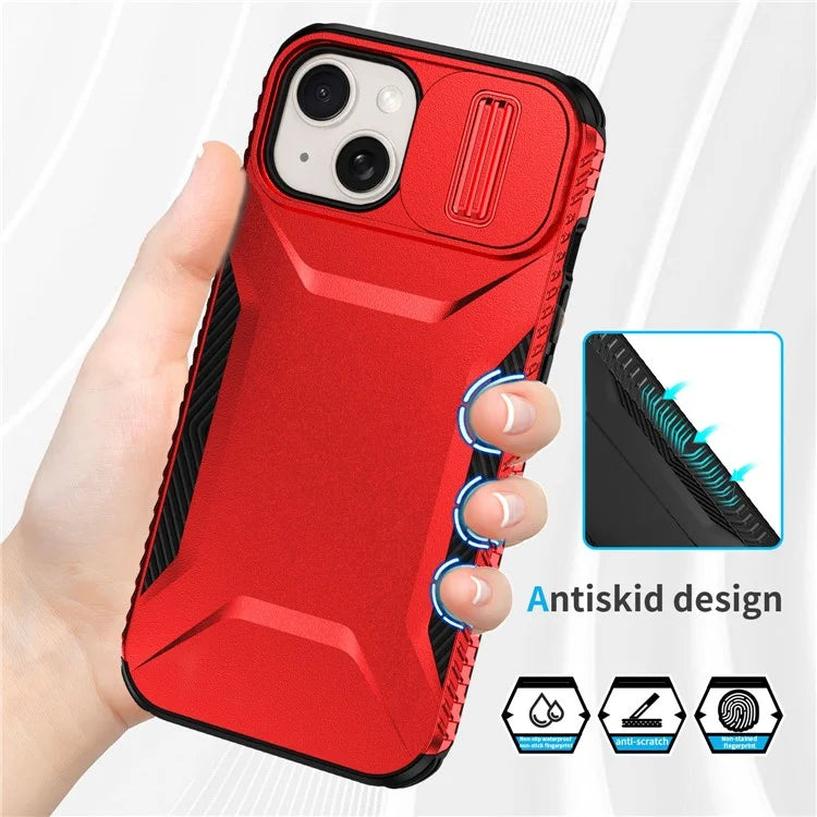 For iPhone 14 Plus / 15 Plus Case Camshield TPU+PC Phone Cover Shockproof Dustproof