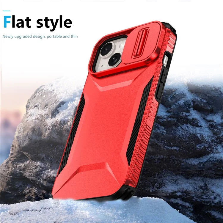 For iPhone 14 Plus / 15 Plus Case Camshield TPU+PC Phone Cover Shockproof Dustproof