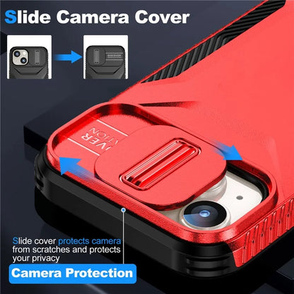For iPhone 14 Plus / 15 Plus Case Camshield TPU+PC Phone Cover Shockproof Dustproof