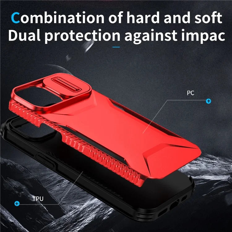 For iPhone 14 Plus / 15 Plus Case Camshield TPU+PC Phone Cover Shockproof Dustproof