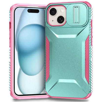 For iPhone 14 Plus / 15 Plus Case Camshield TPU+PC Phone Cover Shockproof Dustproof