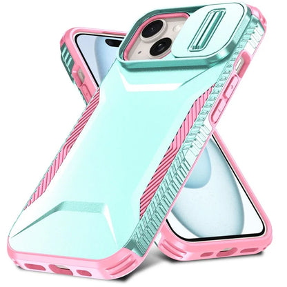 For iPhone 14 Plus / 15 Plus Case Camshield TPU+PC Phone Cover Shockproof Dustproof