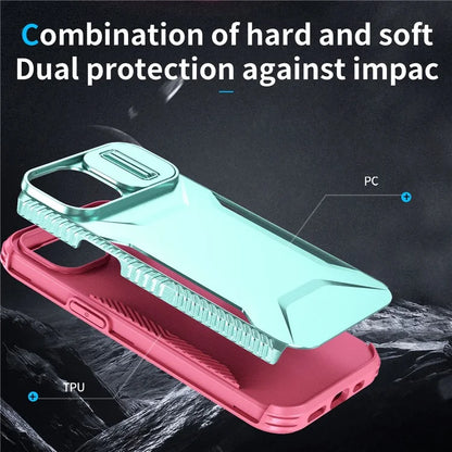 For iPhone 14 Plus / 15 Plus Case Camshield TPU+PC Phone Cover Shockproof Dustproof
