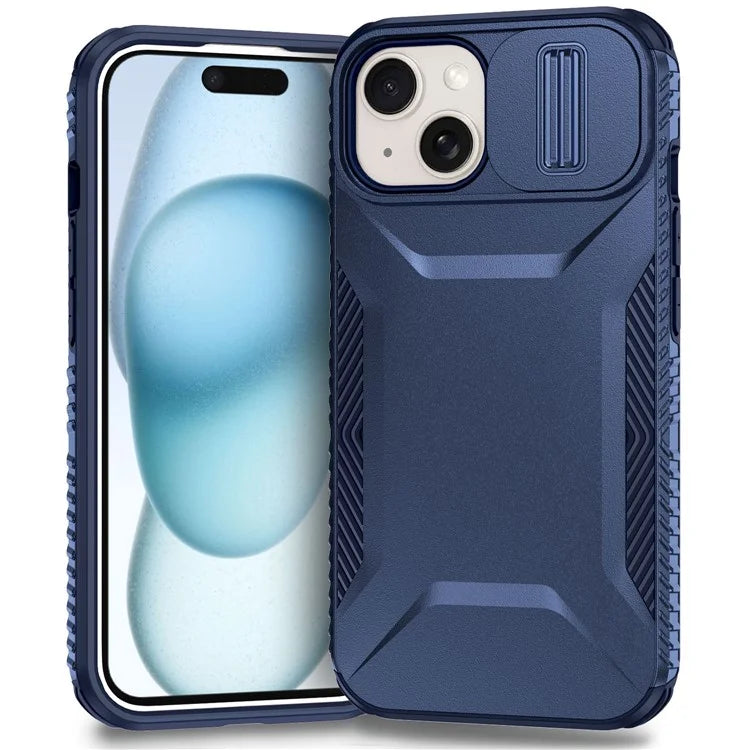 For iPhone 14 Plus / 15 Plus Case Camshield TPU+PC Phone Cover Shockproof Dustproof