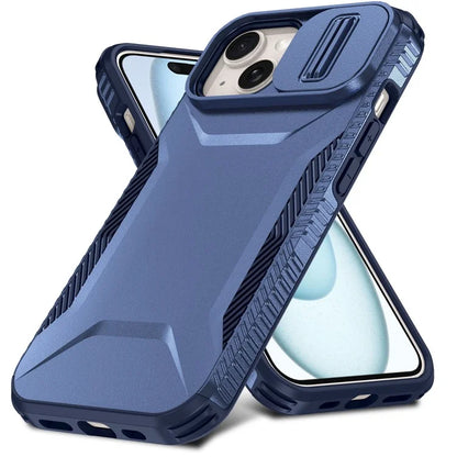 For iPhone 14 Plus / 15 Plus Case Camshield TPU+PC Phone Cover Shockproof Dustproof
