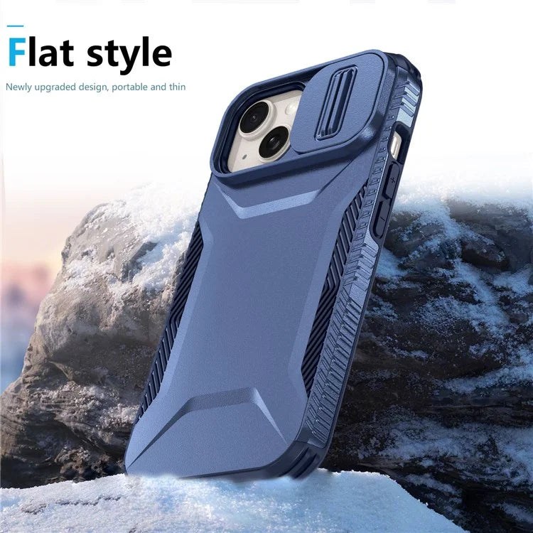 For iPhone 14 Plus / 15 Plus Case Camshield TPU+PC Phone Cover Shockproof Dustproof
