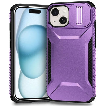 For iPhone 14 Plus / 15 Plus Case Camshield TPU+PC Phone Cover Shockproof Dustproof