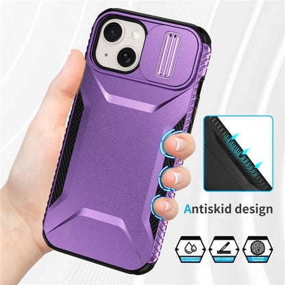 For iPhone 14 Plus / 15 Plus Case Camshield TPU+PC Phone Cover Shockproof Dustproof