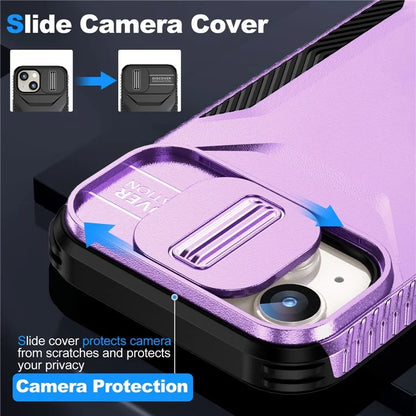 For iPhone 14 Plus / 15 Plus Case Camshield TPU+PC Phone Cover Shockproof Dustproof