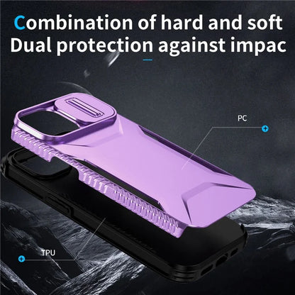 For iPhone 14 Plus / 15 Plus Case Camshield TPU+PC Phone Cover Shockproof Dustproof