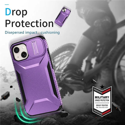 For iPhone 14 Plus / 15 Plus Case Camshield TPU+PC Phone Cover Shockproof Dustproof