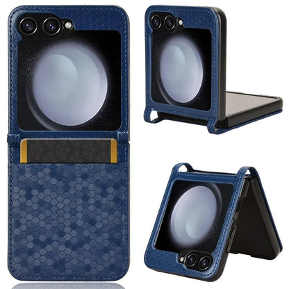 For Samsung Galaxy Z Flip6 5G Phone Case with Card Holder Imprinted Dot Pattern Leather Phone Cover