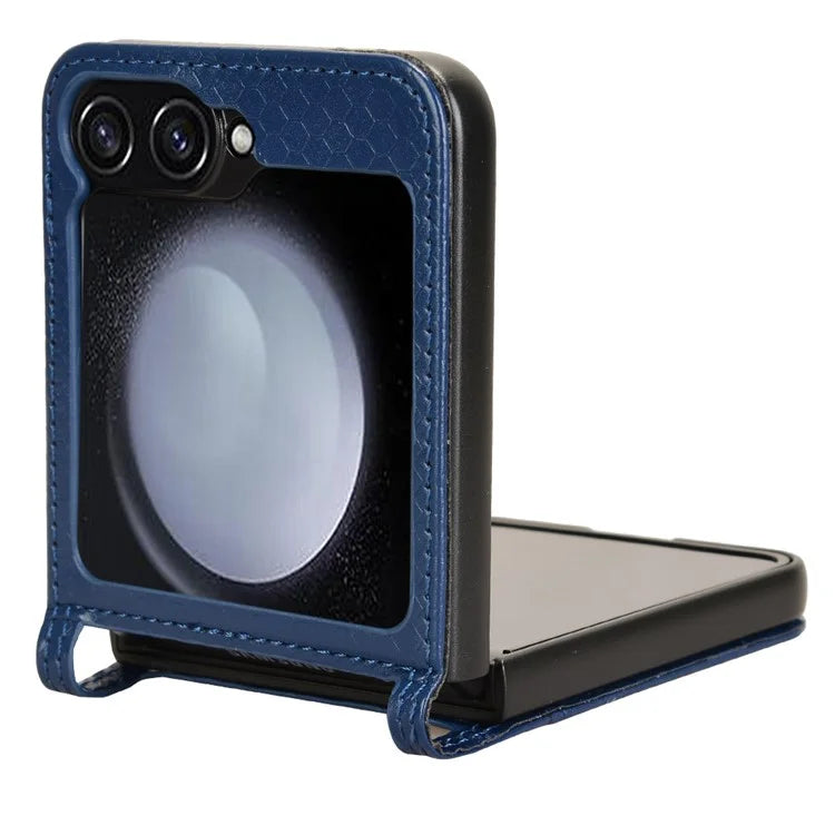 For Samsung Galaxy Z Flip6 5G Phone Case with Card Holder Imprinted Dot Pattern Leather Phone Cover