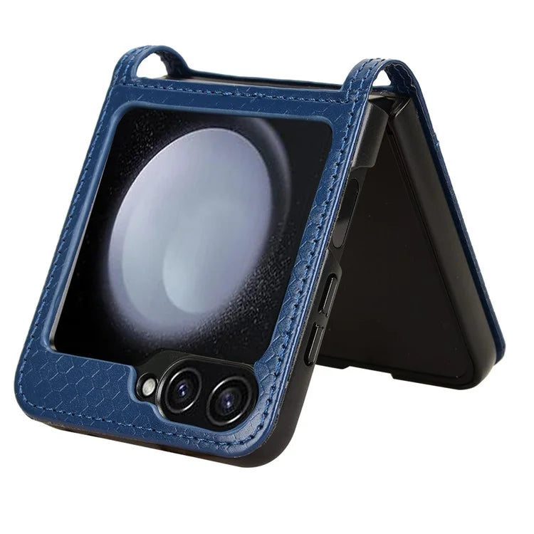 For Samsung Galaxy Z Flip6 5G Phone Case with Card Holder Imprinted Dot Pattern Leather Phone Cover